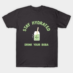 Stay hydrated drink your boba cute green | Morcaworks T-Shirt